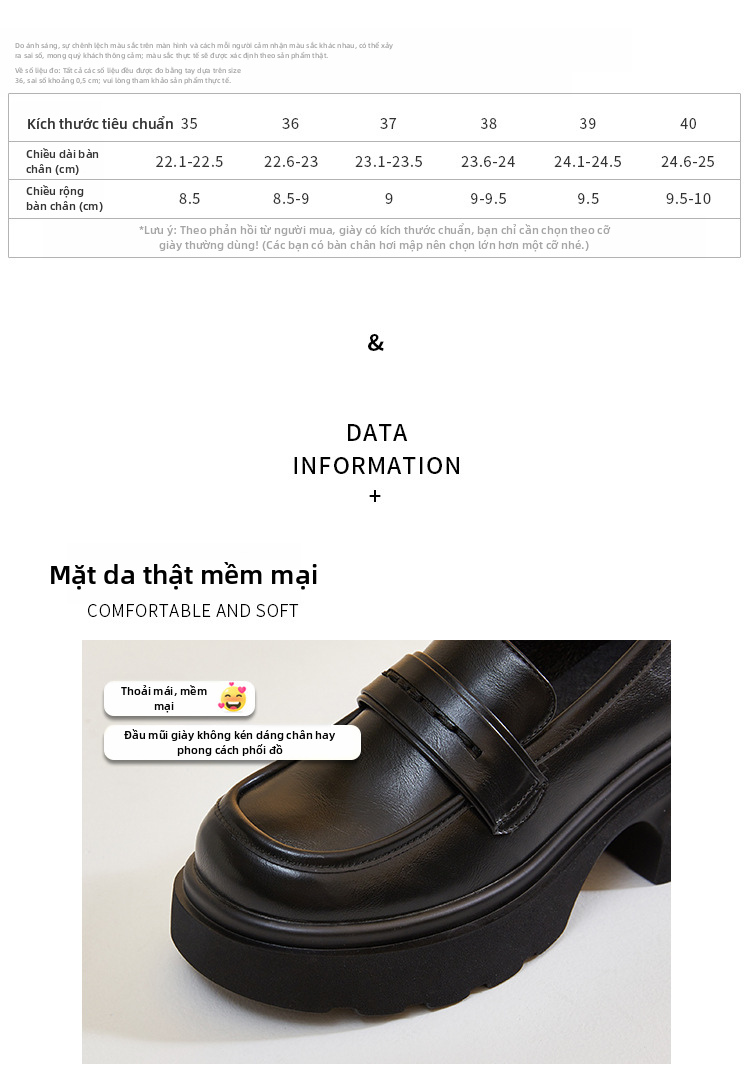 Giày loafer da thật nữ, giày dạng slip-on dưới mũi màu đen dùng hàng ngày