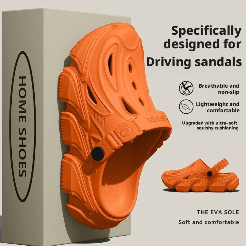 Men's EVA Clog Sandals with Closed Toe, Thick Sole Non-Slip Odor-Resistant Height Increasing Summer Beach Shoes