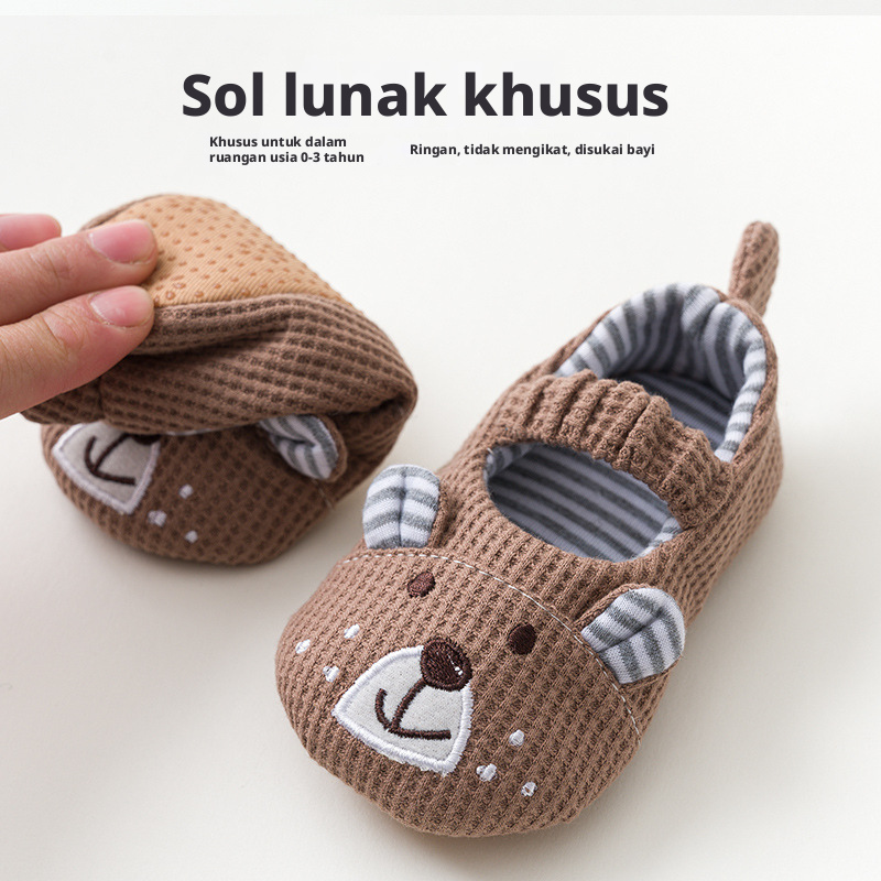 Sepatu Berjalan Bayi Balita dari Katun, Sepatu Kaki Anti Selip untuk Penggunaan di Dalam Rumah, Unisex