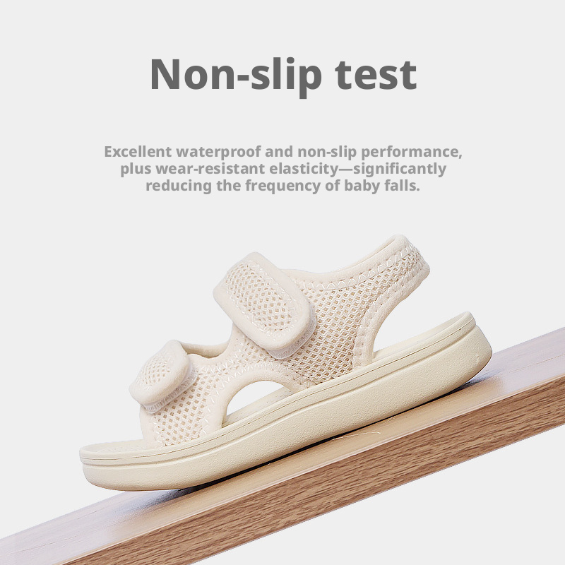 CheerfulMario Kids Sandals for Boys and Girls, Summer Breathable Mesh EVA Sole Hook-and-Loop Beach Shoes