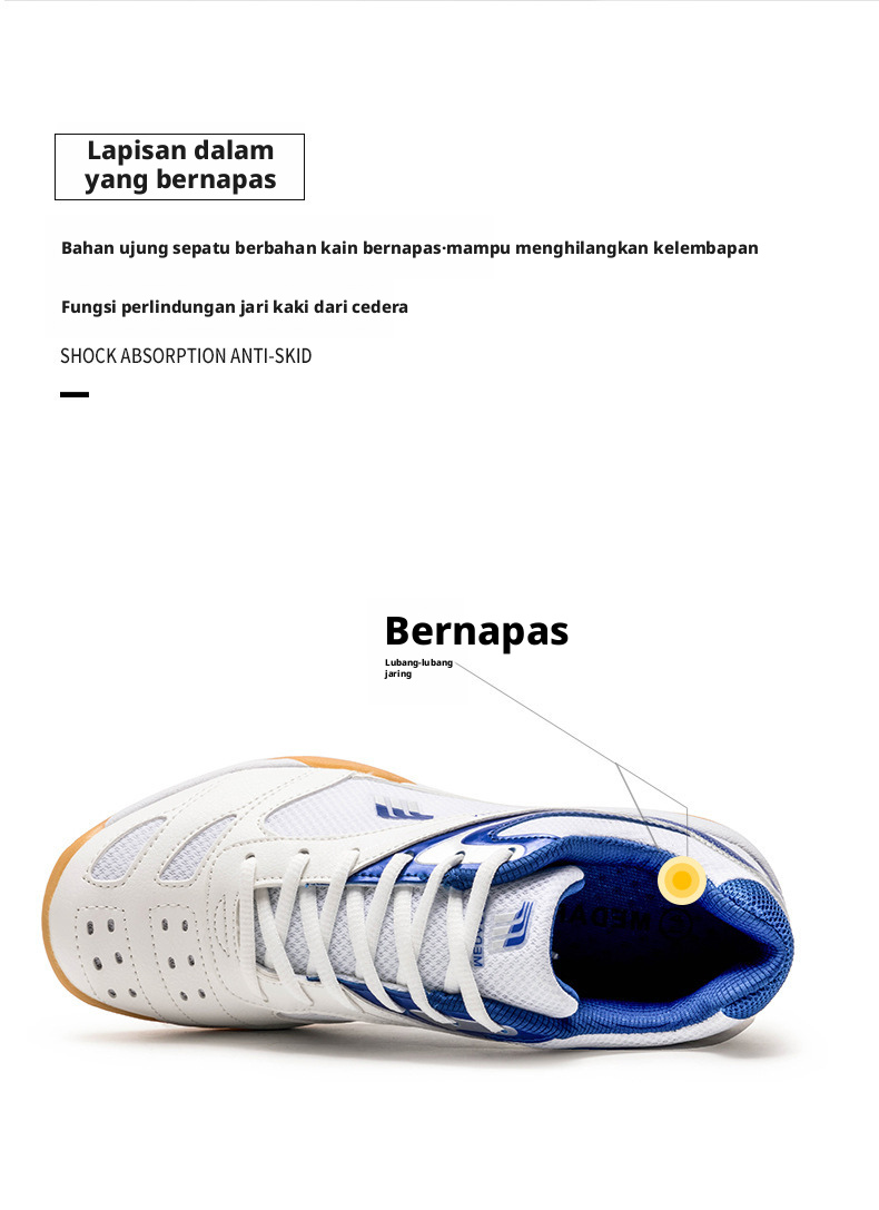 Sepatu Tenis Mesh Pria Wanita Bernapas Sepatu Tenis Meja Non-slip Atas Rendah