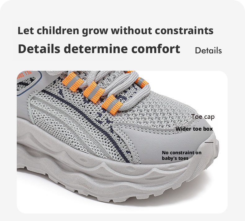 BABAYA Boys Breathable Knit Slip-On Running Shoes for Spring and Autumn