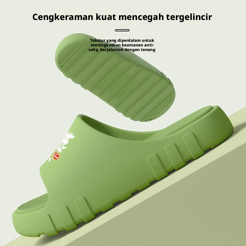 Sepatu Sandal EVA pria, sandal ringan anti-luncur dengan ujung terbuka untuk penggunaan di dalam rumah, kamar mandi, dan luar ruangan