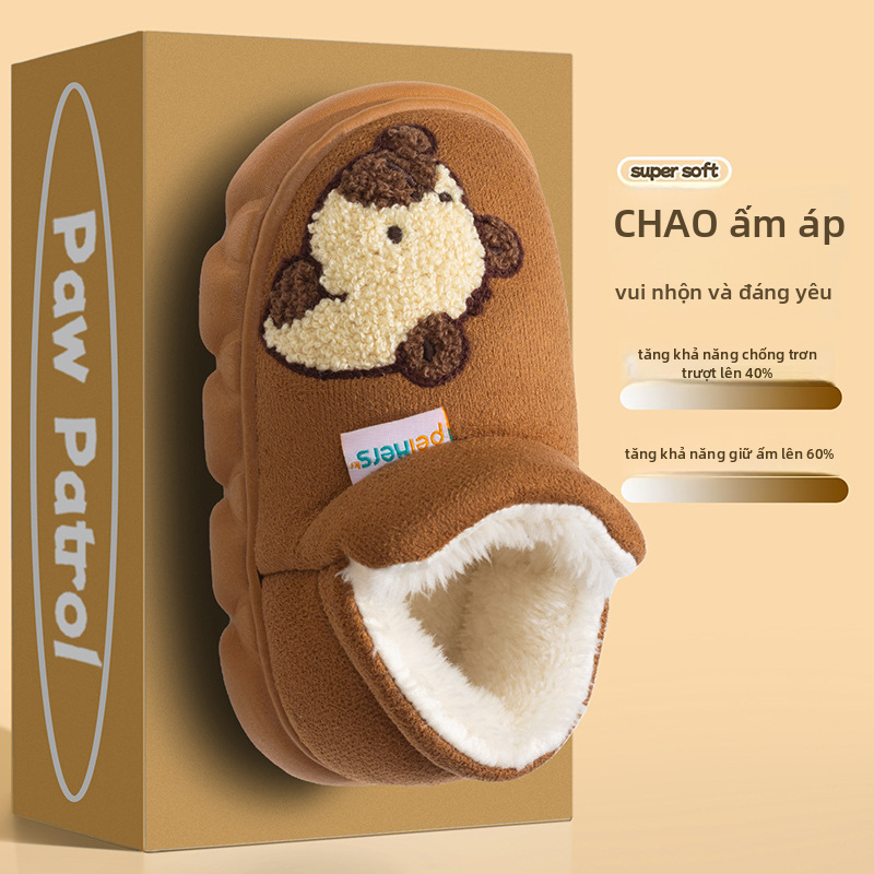 Giày tuyết mùa đông dành cho trẻ em, có lớp lót len, đế mềm mịn bền nóng, chống trượt, phù hợp cho cả bé trai và bé gái