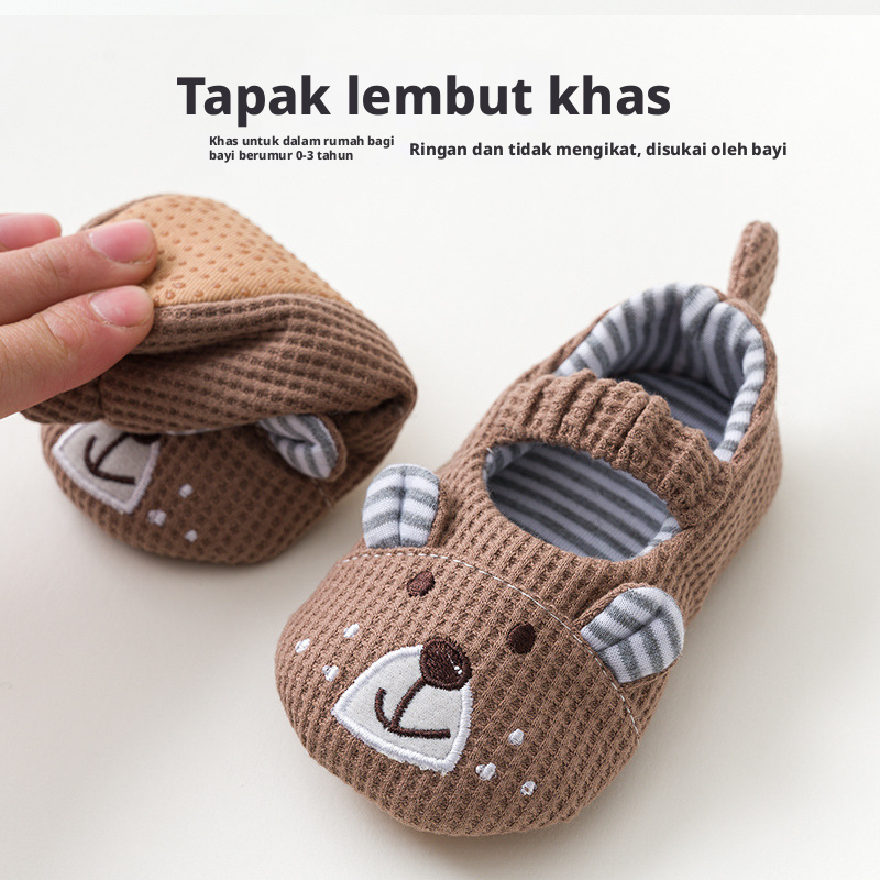 Kasut Berjalan Bayi dan Kanak-Kanak Kain Anti-Licin untuk Lantai Dalam Rumah, Unisex