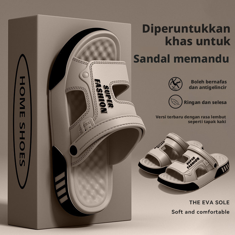Selipar EVA lelaki, ringan, anti-luncur dan tahan aus – kasut musim panas santai untuk memandu dan aktiviti luar.