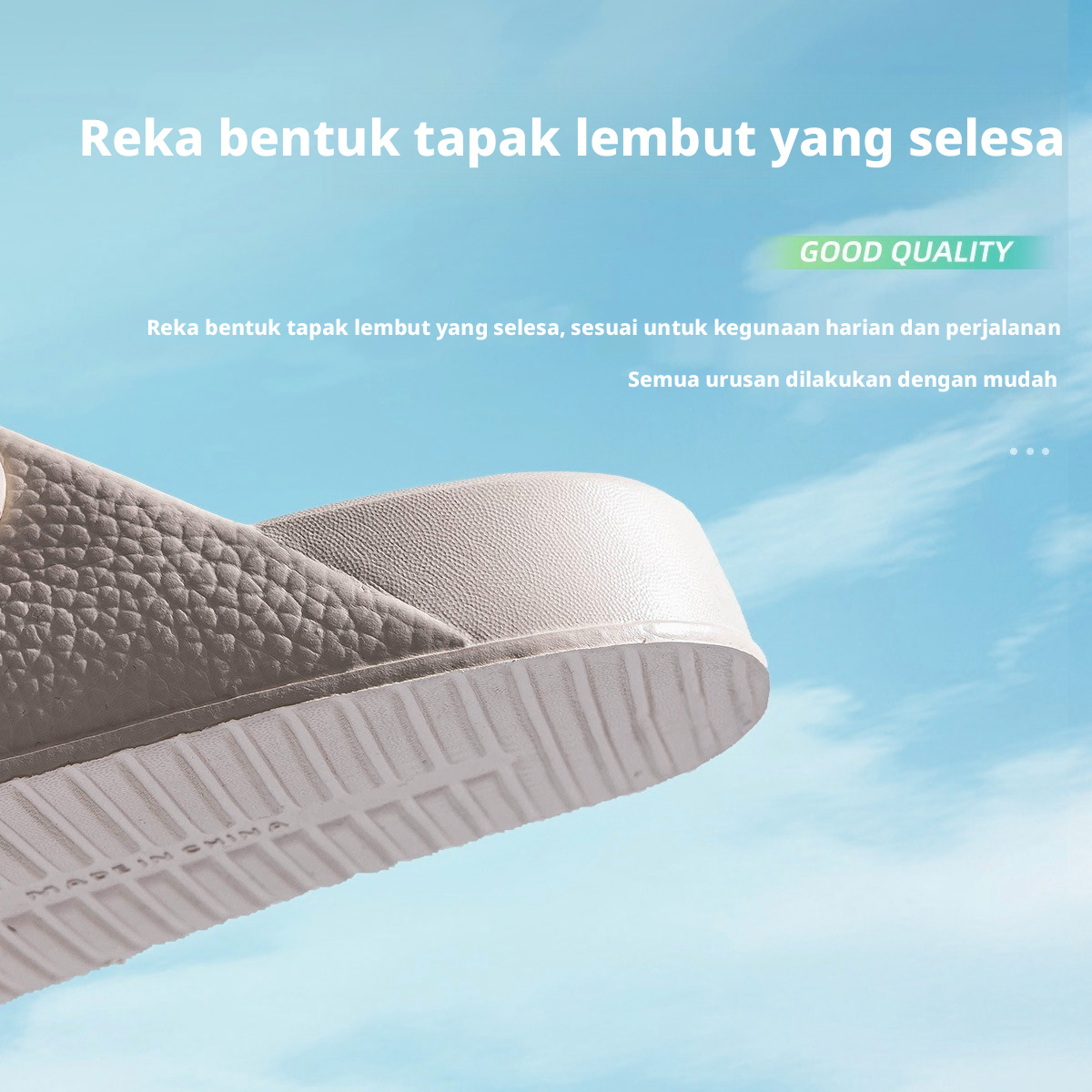 Selipar EVA Open Toe untuk Lelaki dan Wanita, Selipar Tidak Licin yang Boleh Bernafas untuk Penggunaan Dalam Rumah dan Bilik Mandi