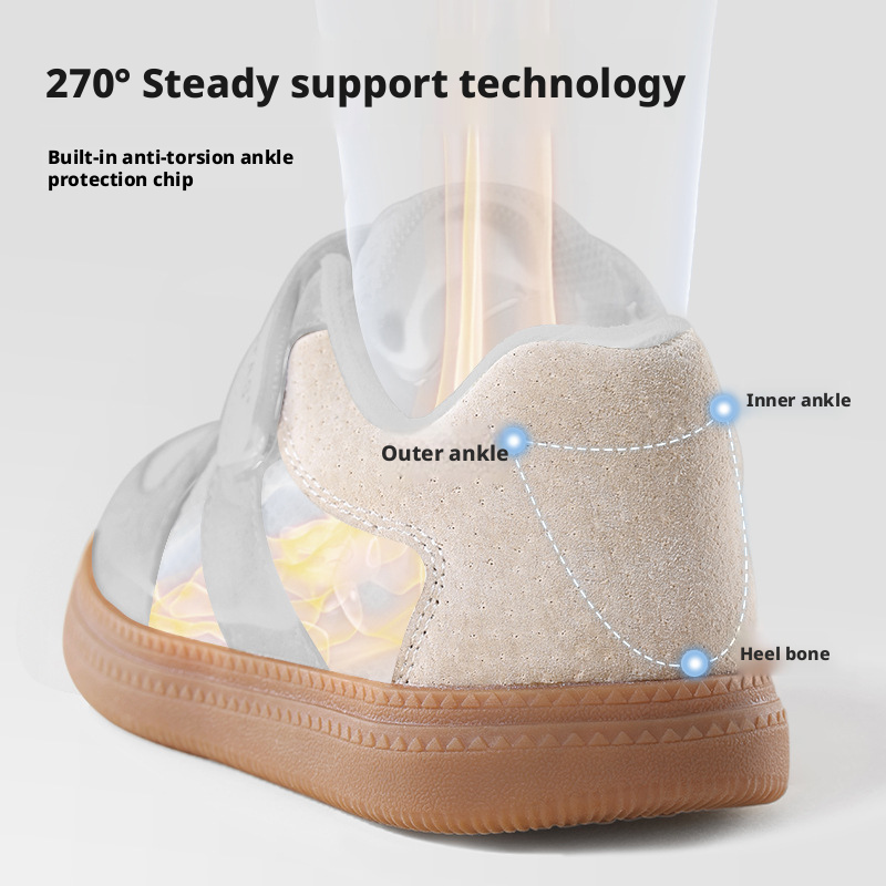 Beitaishi Kids Indoor Shoes - Soft Sole, Non-Slip Pigskin Sneakers for Boys and Girls in Kindergarten