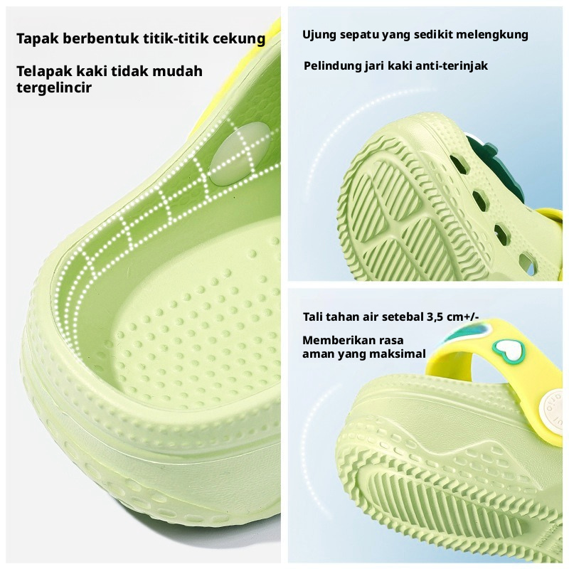 Sepatu Santai Mario Kids EVA untuk Musim Panas, Sepatu Pantai Tanpa Tali untuk Anak Balita, Anak Laki-laki, dan Anak Perempuan