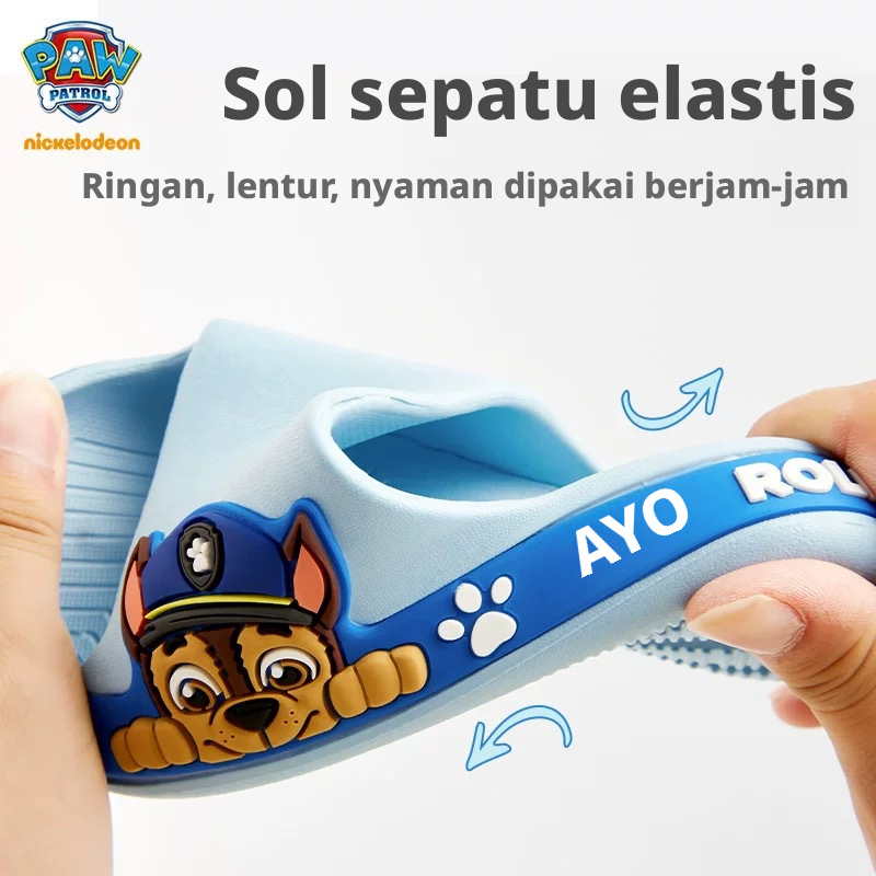 PAW Patrol Kids Sepatu Sandal Musim Panas untuk Anak Laki-laki dan Perempuan, Bahan EVA, Anti Selip, Untuk Penggunaan di Dalam Kamar Mandi