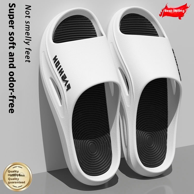 Men's Anti-Slip PVC Slide Sandals, Soft Sole Indoor Home Bathroom Slippers, Summer 2025