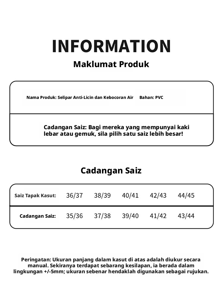 Selipar PVC Uniseks dengan Jalur Menegak, Selipar Mandi Tidak Licin dan Kalis Air untuk Rumah dan Bilik Mandi