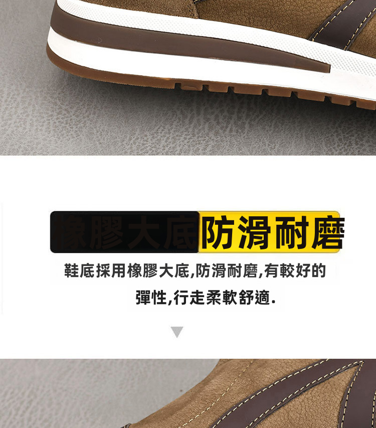 男士休閒皮革繫帶鞋，舒適耐用的低幫運動鞋