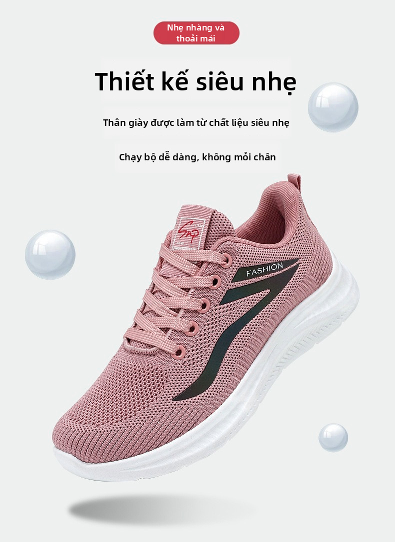 Giày thể thao Flyknit thoáng khí dành cho phụ nữ, giày đi bộ nhẹ nhàng, mềm mại, phù hợp cho mùa xuân, mùa hè và mùa thu