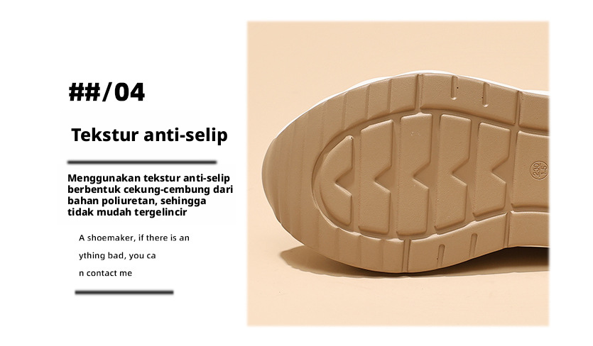 Sepatu Sneaker Platform dengan Sol Lembut untuk Wanita, Sepatu Kasual Berhak Rendah dengan Ujung Bulat dan Sol Tebal