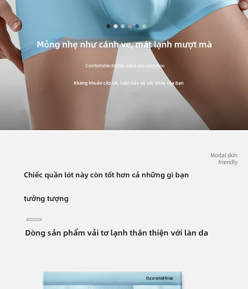 Quần Lót Boxer Lụa Lạnh 3 Gói Cho Nam, Đồ Lót Kháng Khuẩn Mỏng Thoáng Khí Mát Mẻ Mùa Hè