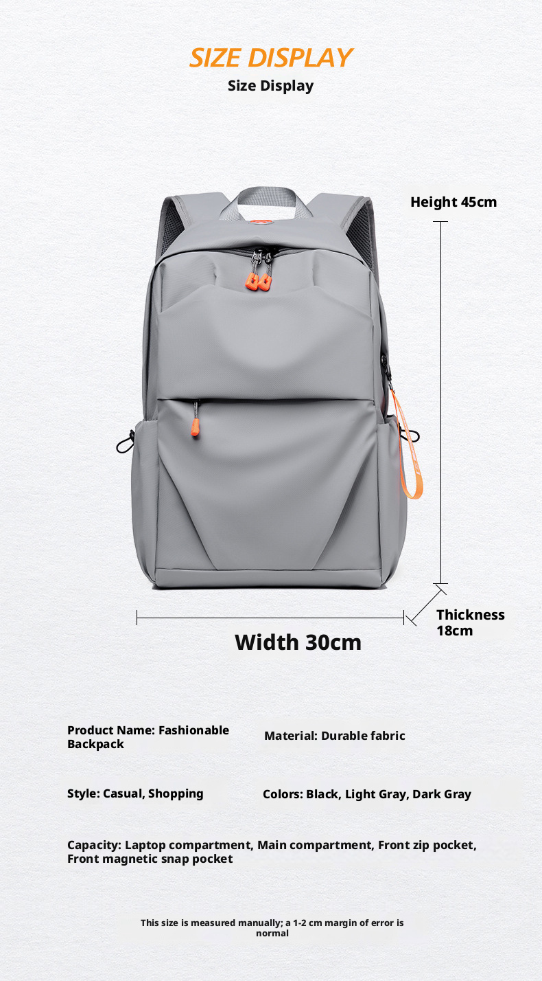 Water-resistant Oxford cloth commuter backpack, 20-35L large capacity laptop backpack for travel and school