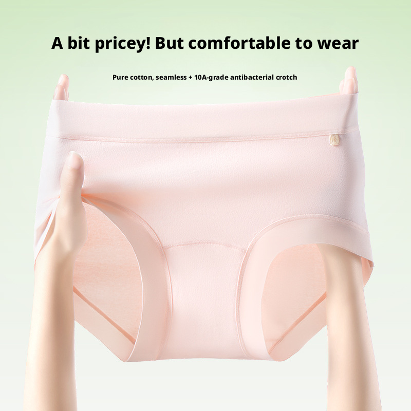 Women's Seamless Antibacterial Triangle Panties, Lyocell Cotton Gusset Mid-Rise No-Show Underwear