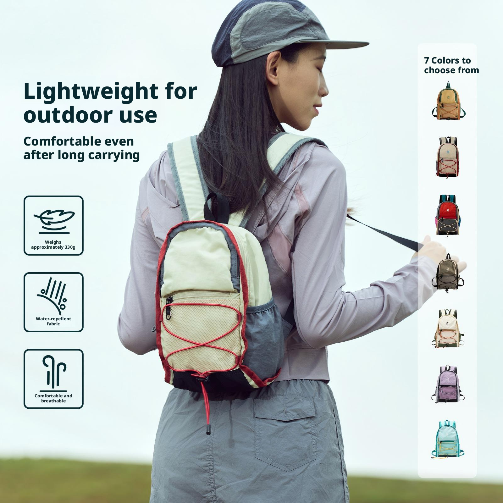 Lightweight Nylon Hiking Backpack, 36-55L Multi-Functional Outdoor Travel Daypack for Men and Women