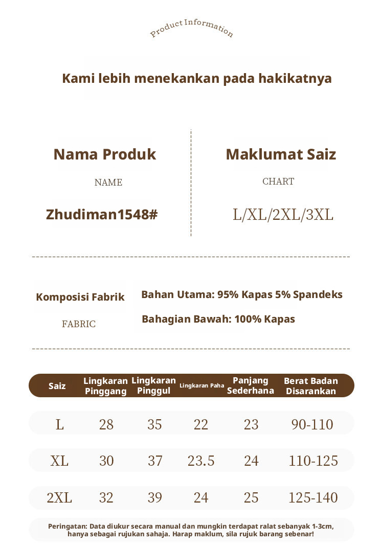 Seluar dalam wanita kain kapas kelas A, antibakteria, boleh bernafas, rekaan pertengahan dengan lapisan kapas di bahagian dalam.
