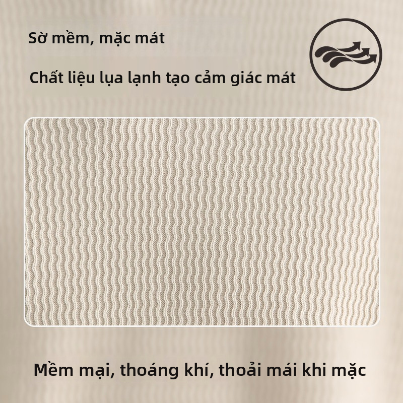 Áo sơ mi polo dệt bằng chất liệu lụa mát dành cho nam, tay ngắn, sọc, phong cách thường ngày