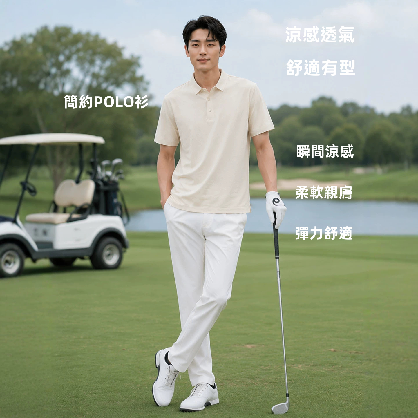 Mens Ice Silk Polo Shirt Short Sleeve Solid Color Breathable Casual Summer Top