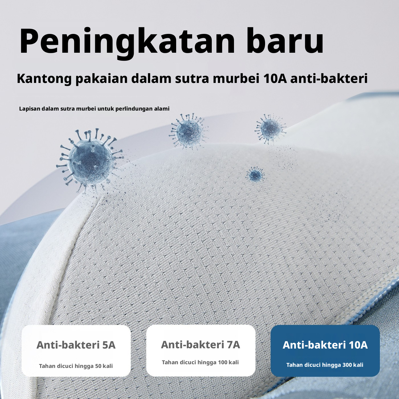 Celana Boxer Sutra Es Mulus Pria, Pakaian Dalam Peregangan Bernapas Antibakteri