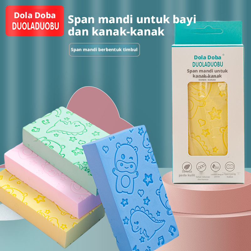 Berus Span Basuh Bayi dengan Cetakan Kartun, Pembersih Badan Span Lembut untuk Bayi dan Kanak-Kanak.