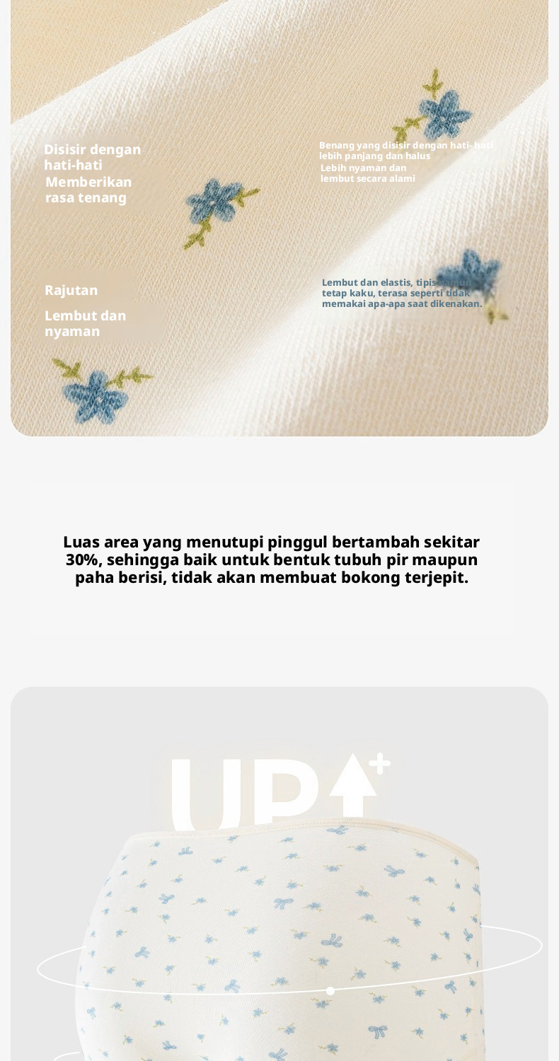 Celana Dalam Pria Berbahan Katun Bertekstur untuk Wanita, Pakaian Dalam Anti-bakteri yang Nyaman Digunakan, Ukuran Plus