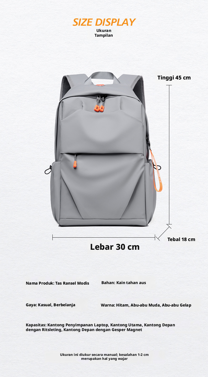 Ransel Komuter dari Kain Oxford Tahan Air, Ransel Laptop Berkapasitas Besar 20–35L untuk Perjalanan dan Sekolah