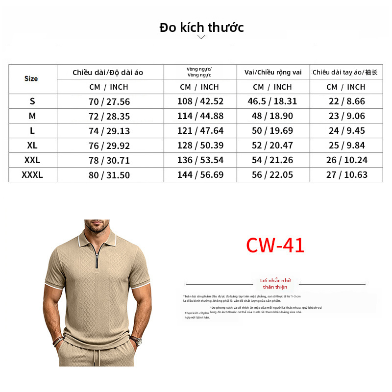 Áo sơ mi polo chất jacquard dành cho nam, tay ngắn, form rộng, phong cách mùa hè thoải mái với các khối màu