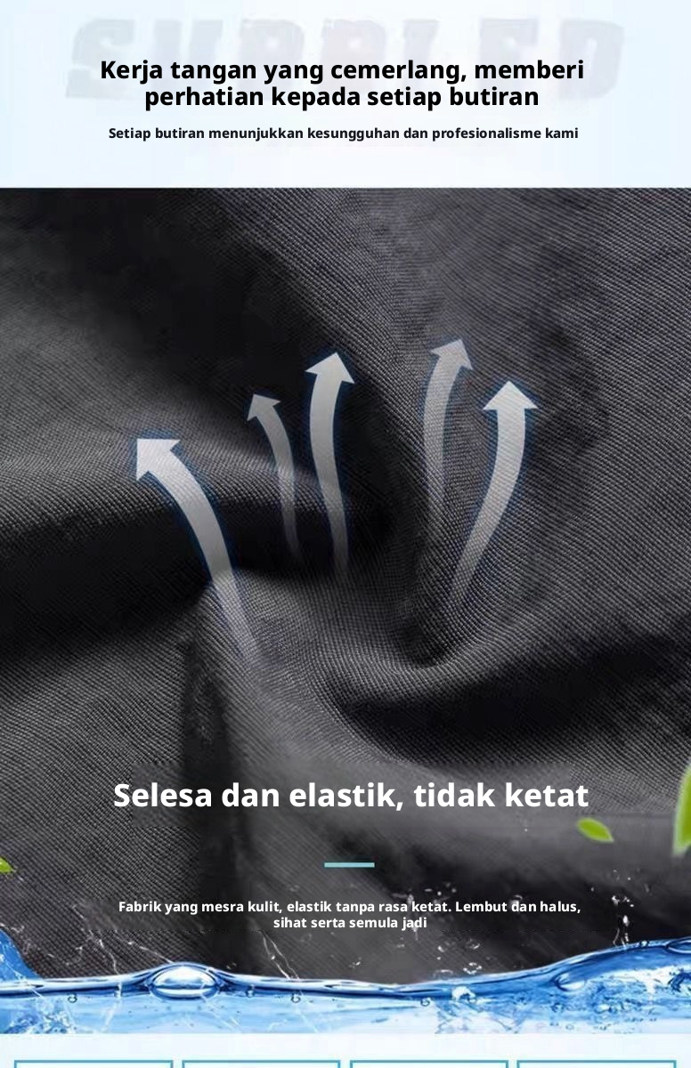 Seluar Pendek Lima-Inci Musim Panas Lelaki, Seluar Pendek Pantai Kasual Poliester Regangan Tinggi Bernafas