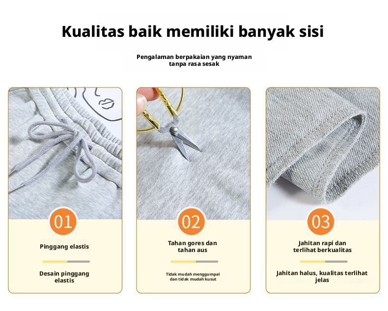 Celana Wanita Bahan Katun Campuran, Celana Lebar, Gaya Lurus dan Longgar, Untuk Musim Semi dan Gugur