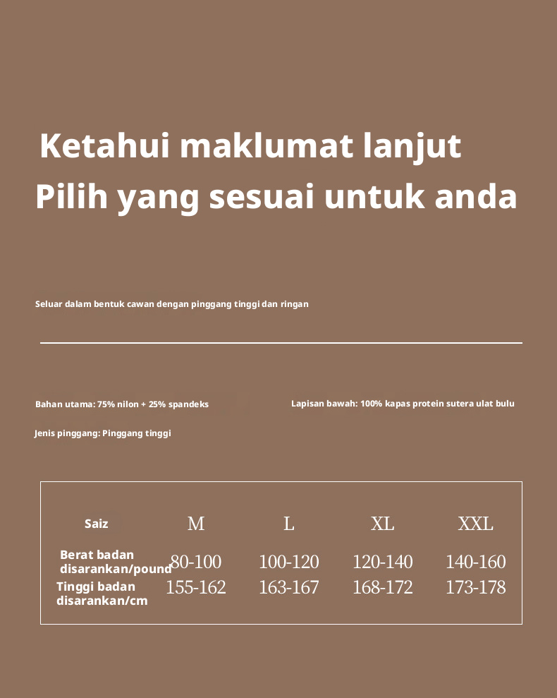 Seluar dalam wanita pinggang tinggi berrenda Perancis yang membentuk bentuk badan, dilengkapi lapisan kapas, kawalan perut dan fungsi angkat pinggul.