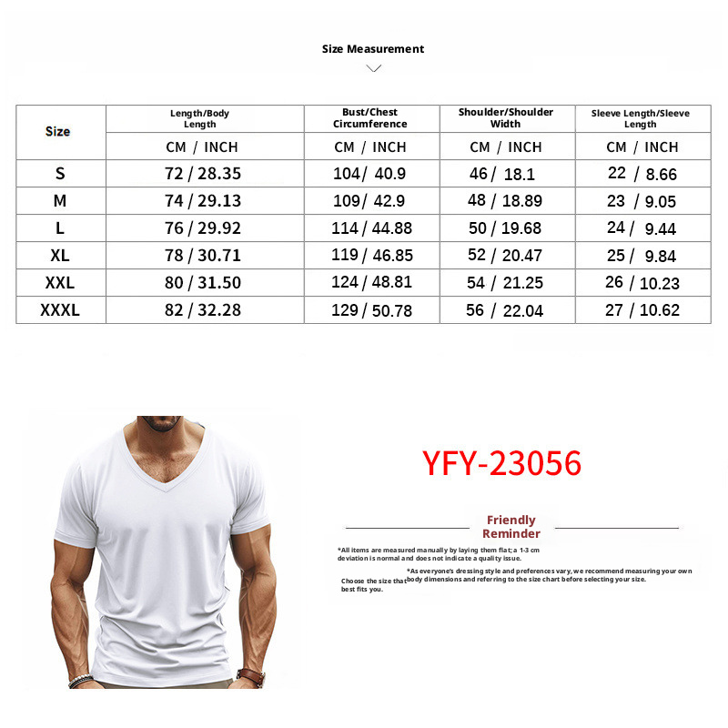 Men's V-Neck Short Sleeve T-Shirt Solid Color Polyester Casual Summer Top