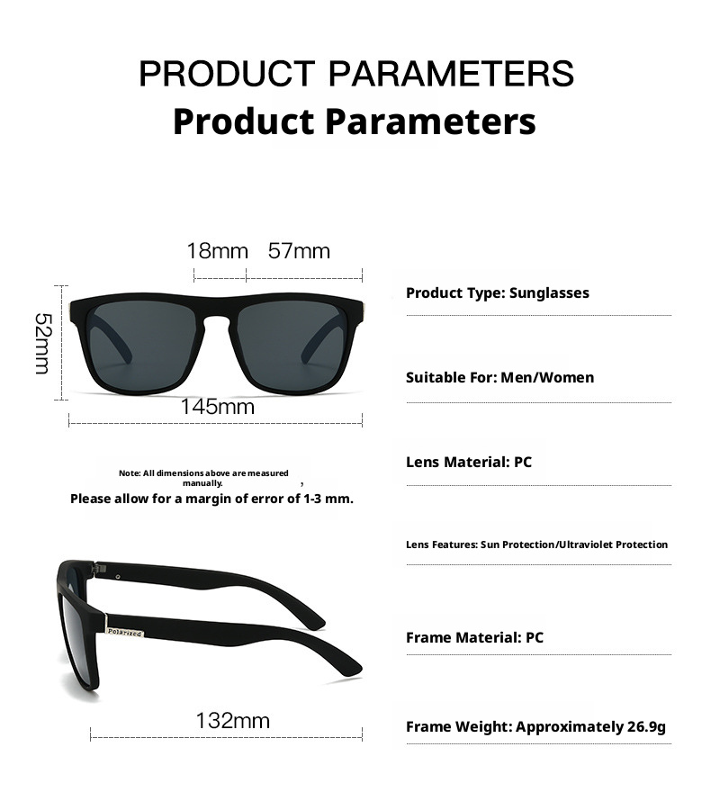 Polarized UV400 Sunglasses for Men and Women, Full Frame Driving Fishing Outdoor Sports Shades