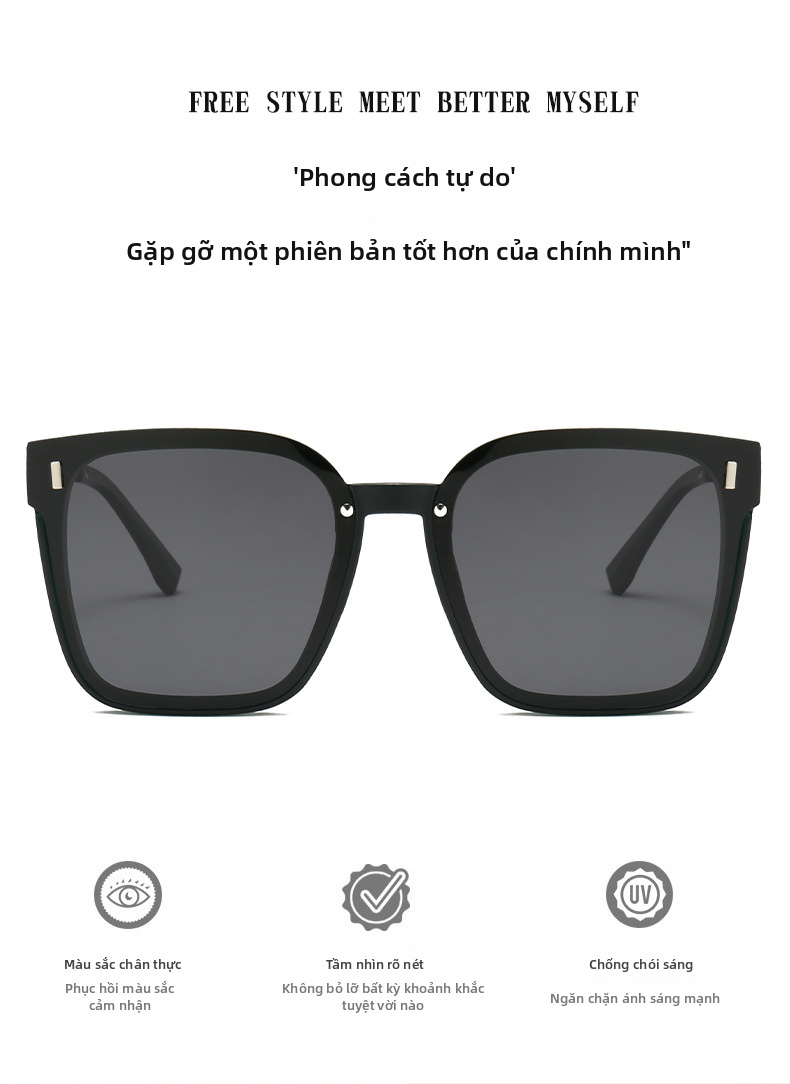 Kính râm khung vuông phân cực dành cho phụ nữ, kính râm khung đầy UV400 dùng để lái xe và du lịch ngoài trời
