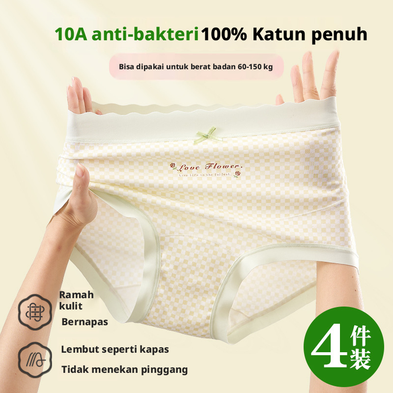 Celana Dalam Wanita Ukuran Besar Pinggang Tinggi, Celana Dalam Segitiga Berbahan Lyocell dan Katun yang Nyaman Digunakan