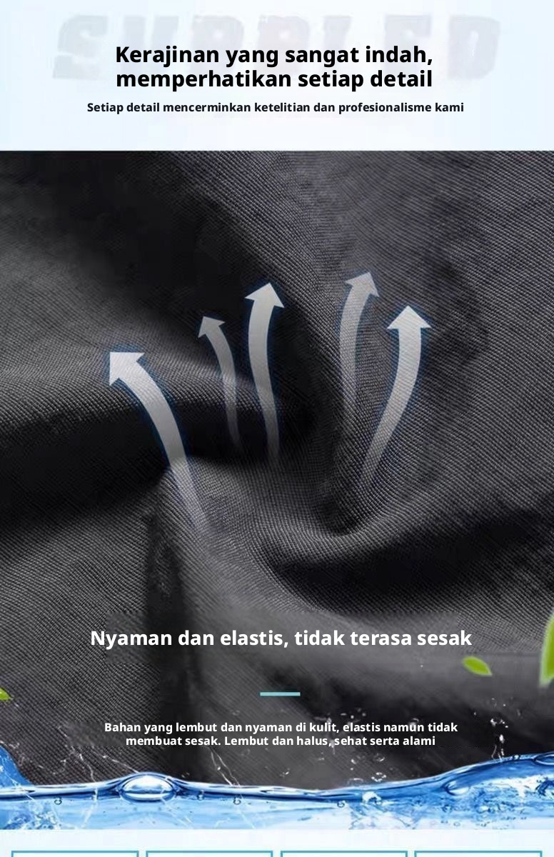 Celana Pendek Lima Inci Musim Panas Pria, Celana Pendek Pantai Kasual Polyester Peregangan Tinggi Bernapas