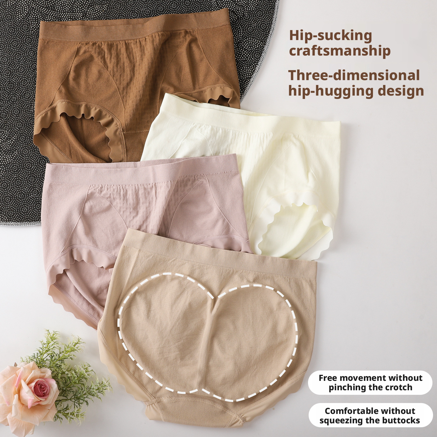 Women's High Waist Seamless Cotton Briefs for Tummy Control and Butt Lift – Breathable Underwear