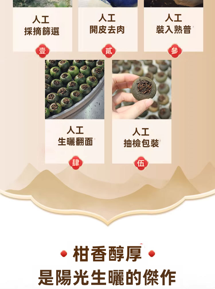Xinhui Ganpu Pu Erh Tea Ripe Tea with Tangerine Peel 250g Bagged Chinese Tea for Home