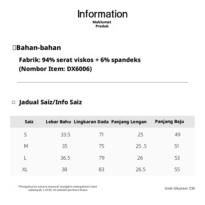 Baju T-shirt Wanita Warna Seragam, Leher Bulat, Lengan Separuh, Potongan Slim untuk Gaya Kasual dan Perjalanan