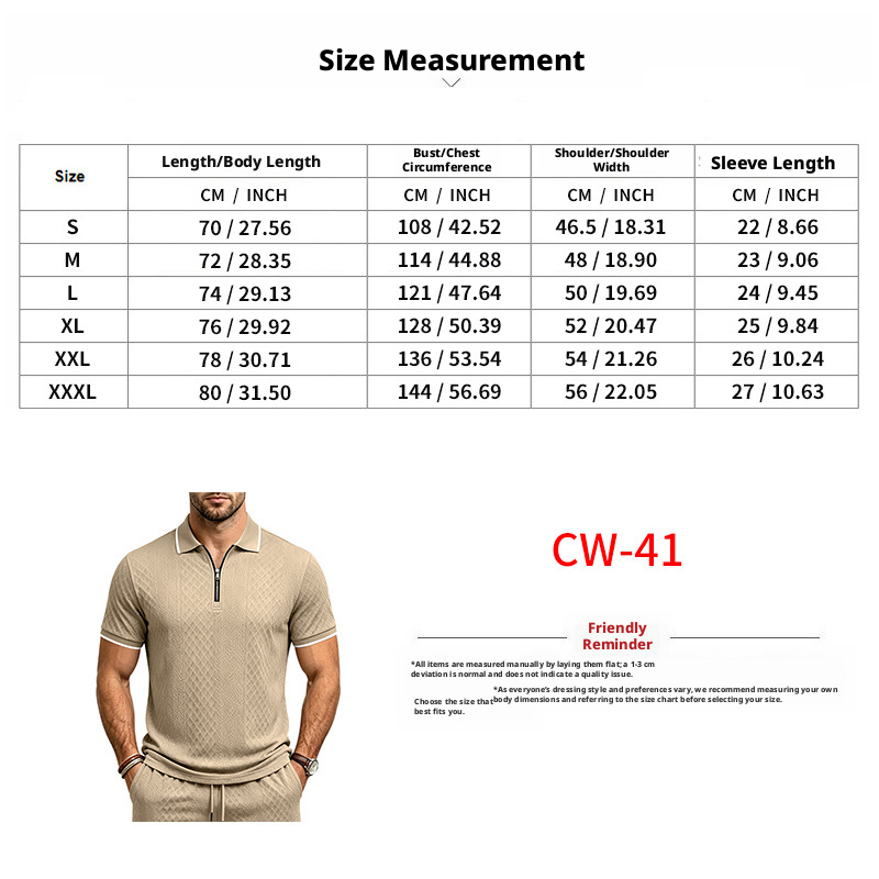 Men's Jacquard Textured Polo Shirt Short Sleeve Loose Fit Color Block Summer Casual