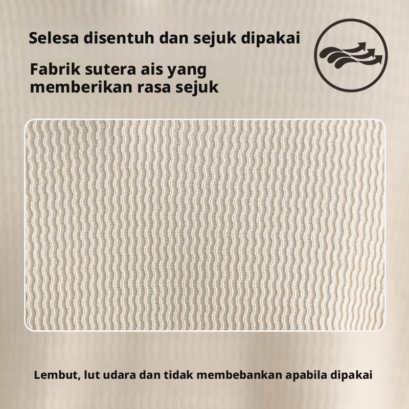 Baju Polo Dastar Tenunan Sutera Berais Lelaki Lengan Pendek Berjalur Untuk Gaya Kasual