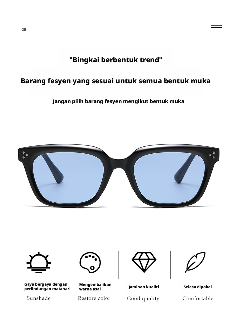 Kaca mata hitam gaya Retro Cat Eye untuk wanita dan lelaki, kanta PC UV400 dengan rekaan penuh untuk perjalanan luar ruangan