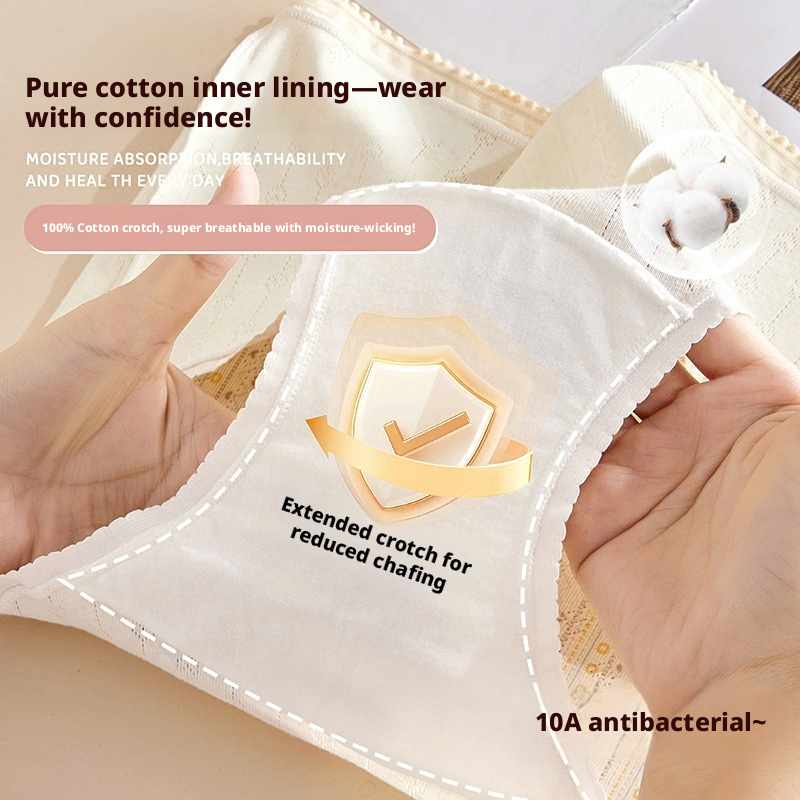 Women's Cotton High Waist Briefs, Plus Size Antibacterial Seamless Triangle Panties
