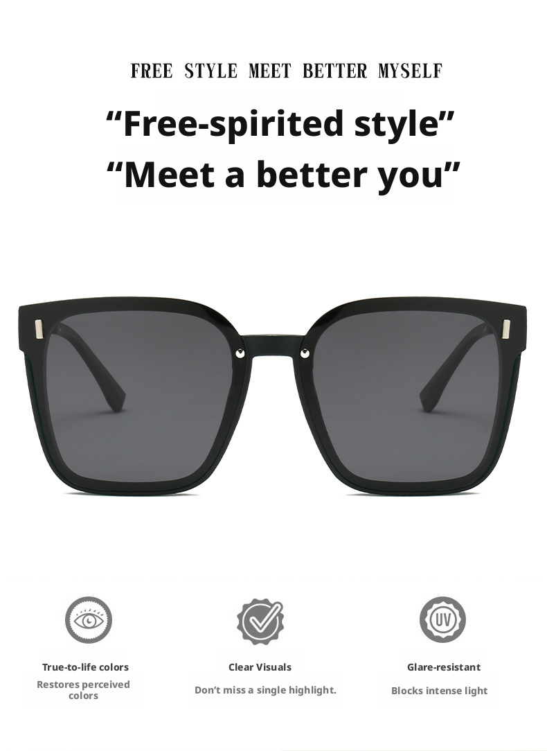Polarized Square Frame Sunglasses for Women, UV400 Full Frame Sun Glasses for Driving and Outdoor Travel