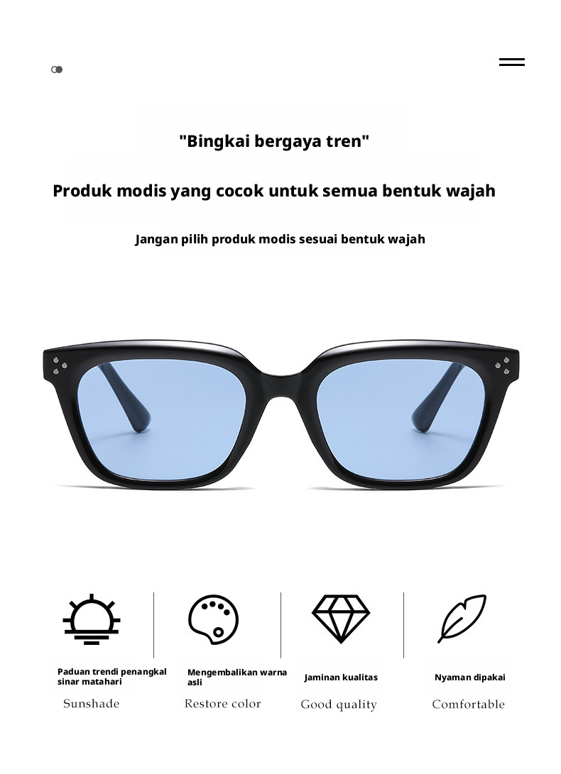 Kacamata Hitam Retro Cat Eye untuk Pria dan Wanita, Kacamata Pelindung Mata UV400 dengan Lensa PC Full Frame untuk Perjalanan Luar Ruangan