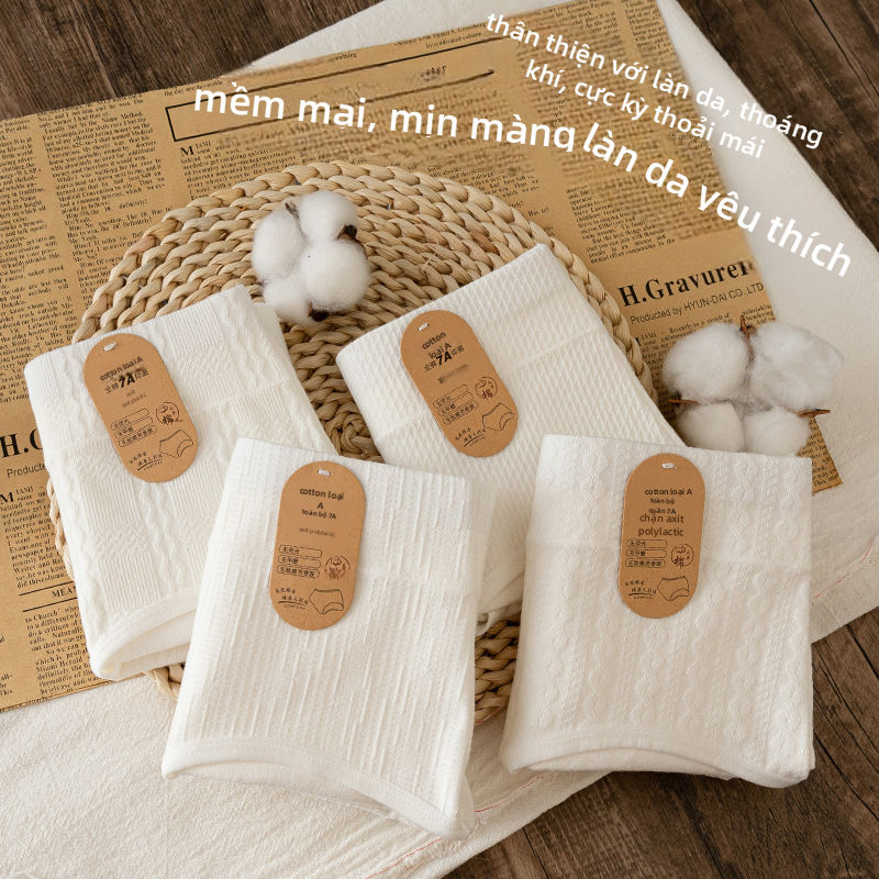 Quần lót cotton dành cho phụ nữ hạng A, chống khuẩn, thấm hút, cạp cao với lớp lót bằng cotton