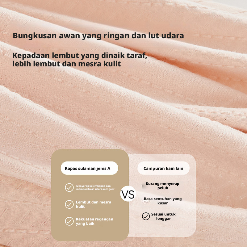 Seluar dalam wanita pinggang tinggi kapas saiz besar, anti-bakteria, tanpa jahitan, untuk kawalan perut